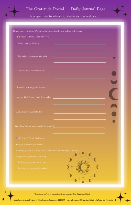 The Gratitude Portal Journal Page
