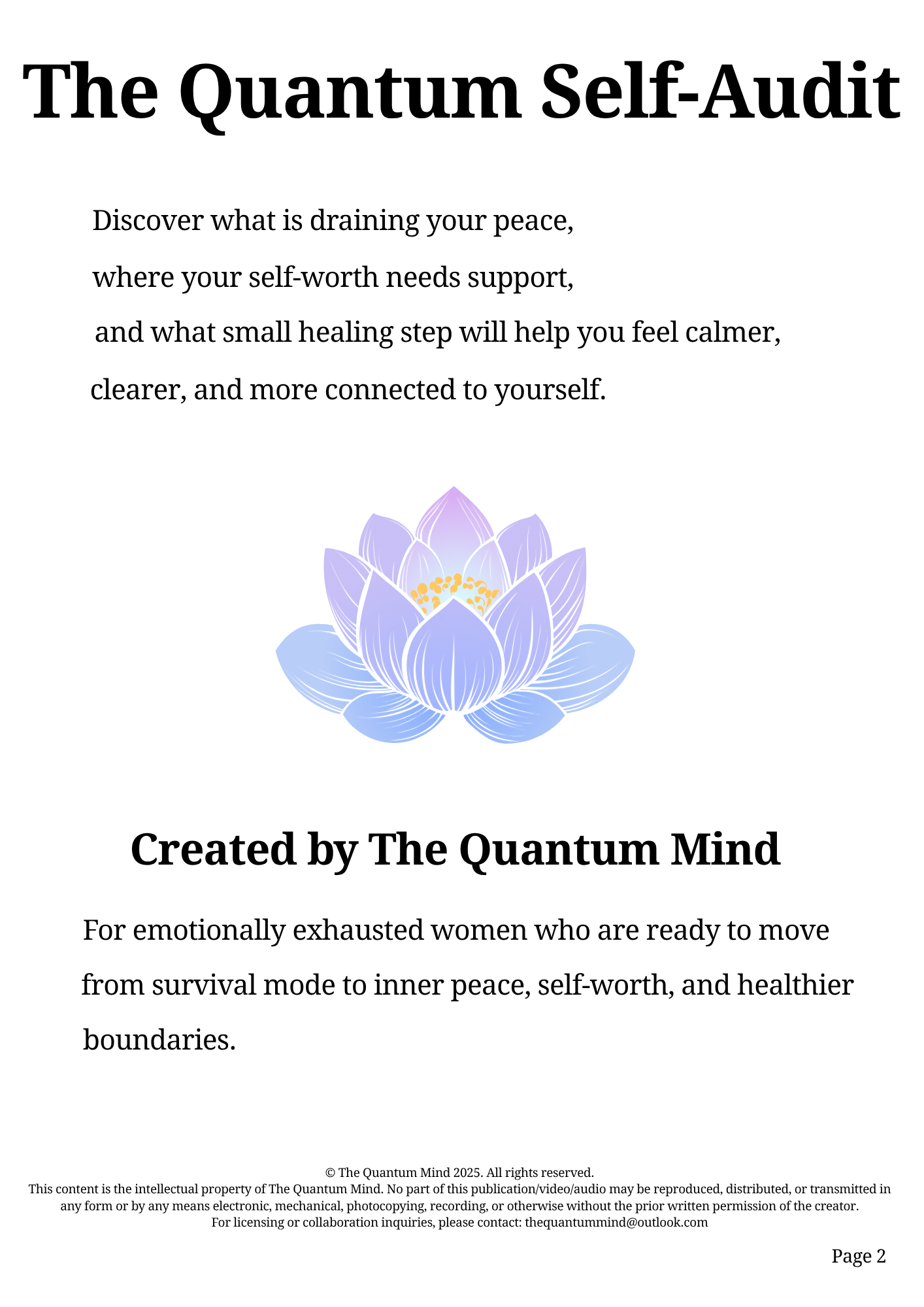 The Quantum Self-Audit: Discover What Is Draining Your Peace